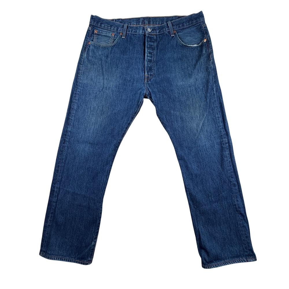Levis 501 Original‎ Fit Straight Leg Blue Denim Button Fly Jeans Mens 40x30